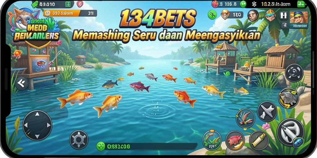 Tampilan gameplay seru saat menangkap ikan di 1234BETS.