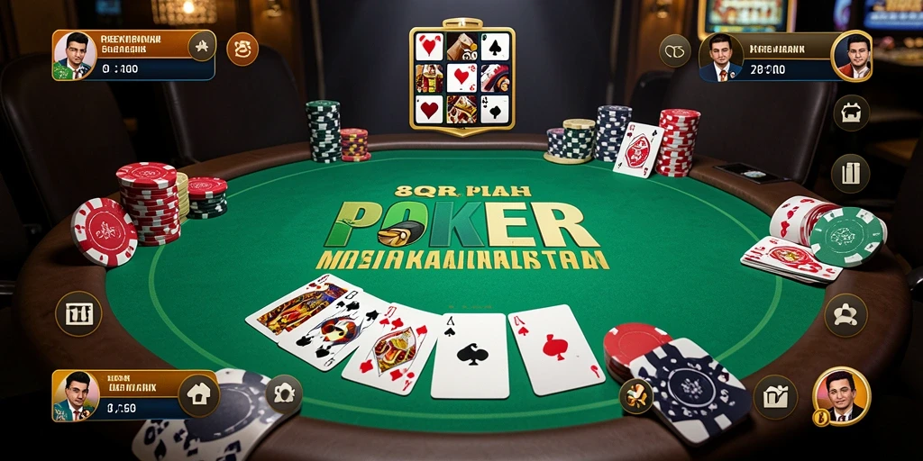 Tampilan utama gameplay Poker yang menegangkan di 8QR.