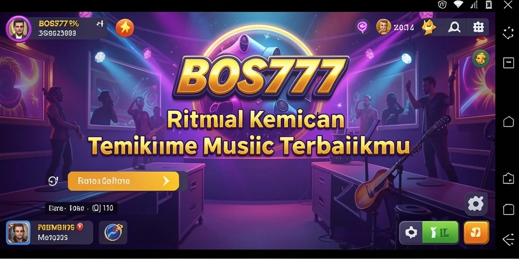 Tangkapan layar menunjukkan gameplay seru BOS777 dengan musik yang menghentak.