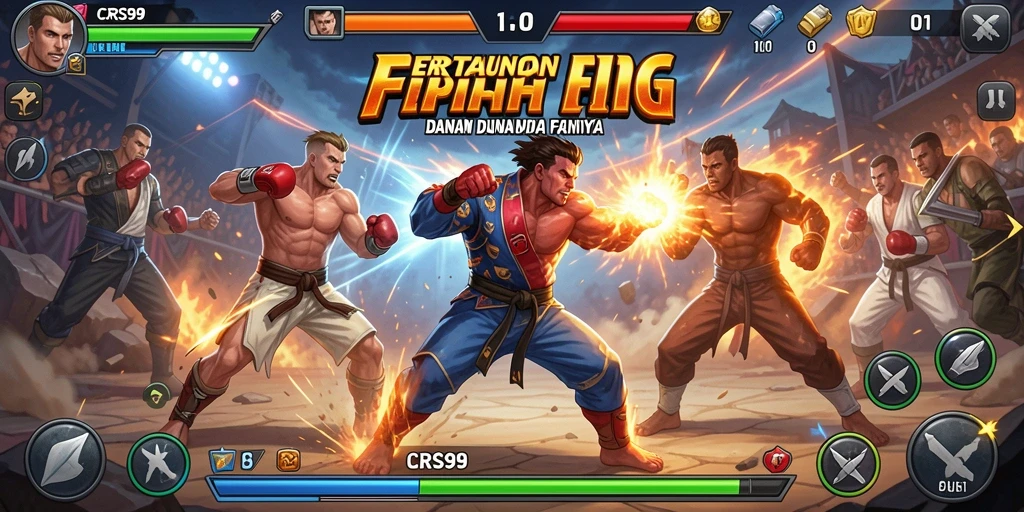 Gameplay mendebarkan di CRS99 dengan pertarungan berkualitas tinggi.