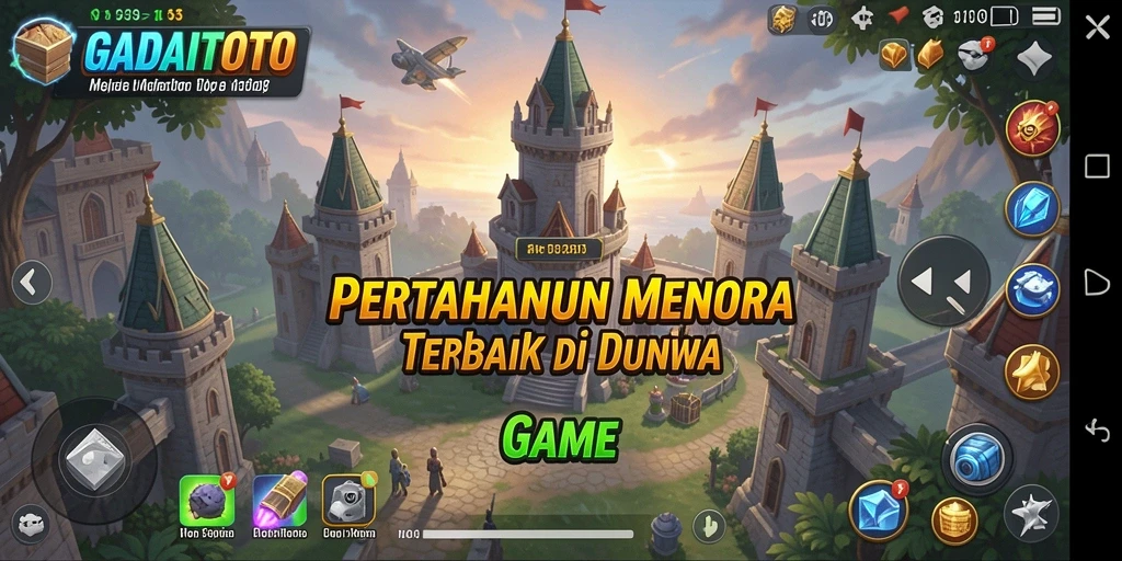 Screenshot gameplay GADAITOTO menampilkan aksi Tower Defense yang seru.