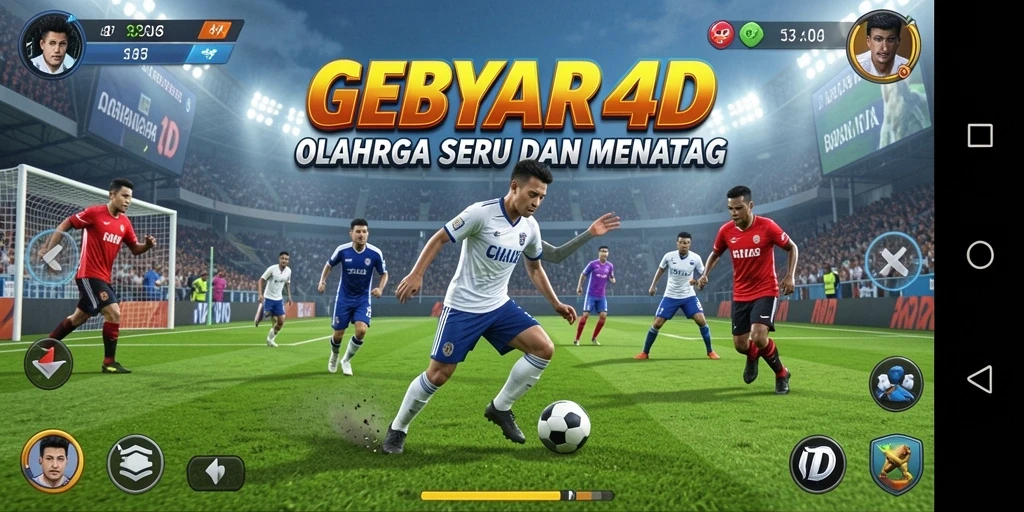 Tampilan gameplay GEBYAR4D dengan berbagai cabang olahraga yang seru.