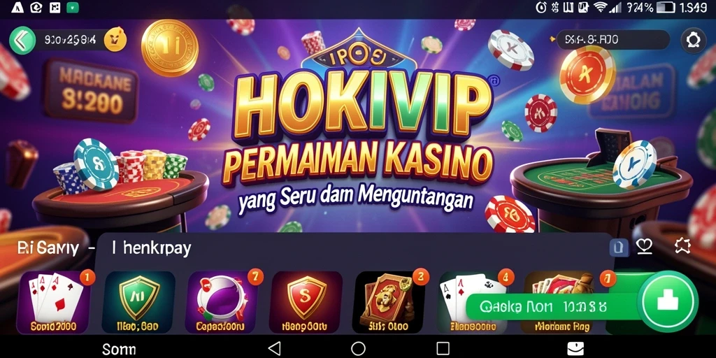 Tampilan gameplay HOKIVIP dengan berbagai permainan Kasino yang menarik.