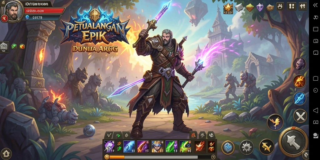 Tampilan menegangkan saat bertarung dalam game ARPG ID678.