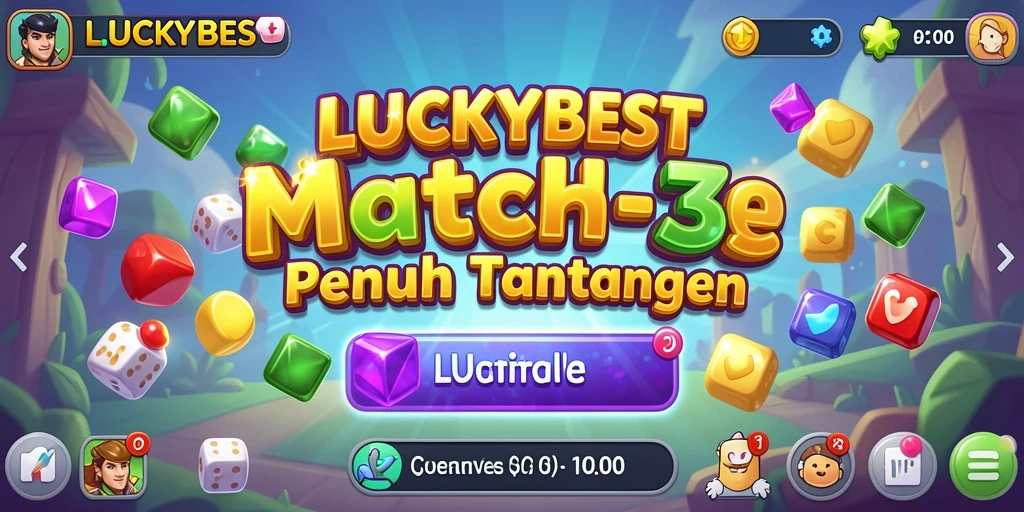 Tampilan gameplay LUCKYBEST dengan momen-momen seru match-3.