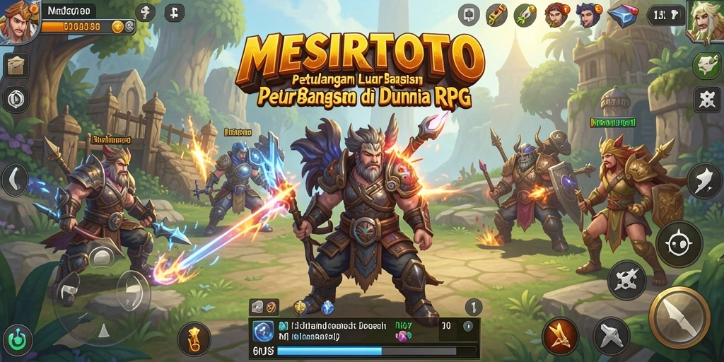 Tampilan gameplay MESIRTOTO yang penuh aksi dan strategi RPG.