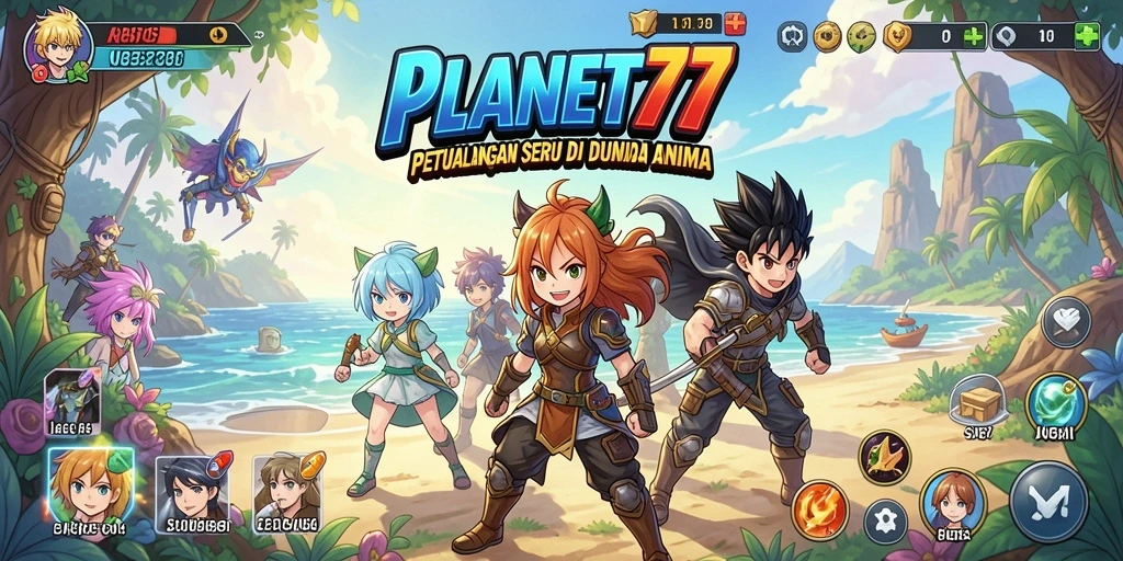Tampilan gameplay seru di dunia anime yang menakjubkan.