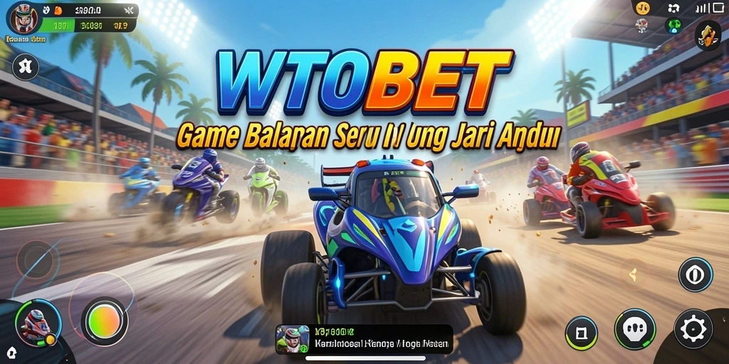 Tampilan menarik dari gameplay balapan di WTOBET.